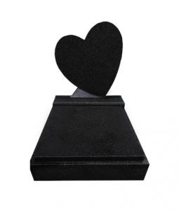 Urnový pomník Shanxi Black 70x100 cm s nápisovou deskou ve tvaru srdce