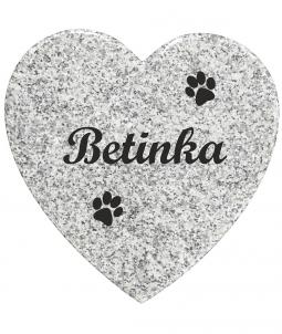 Zvířecí pomník ve tvaru srdce - Montain Pink 30x30cm